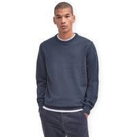 barbour jersey pima cotton crew neck jumper - classic navy para hombre