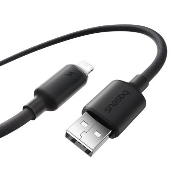 Baseus Serie de silicona espumosa Cable USB-A a iP 2.4A Carga rápida Transmisión de datos Línea de núcleo de cobre 1M/2M