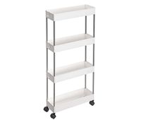 carrito blanco con ruedas de 4 niveles - l125 x h86 cm