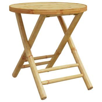 Mesa Plegable De Jardín | Mesa De Exterior De Bambú Ø45x45 Cm