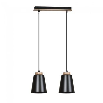 Regleta de techo lasso negro (2 luces)