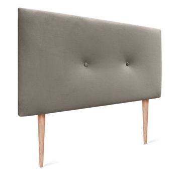 Dhome Cabecero De Terciopelo Liso Con Botones 80x115 Con Patas Camas 80/90 - Marrón