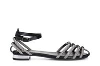 sandalias de piel con microstrass black