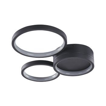 Lámpara De Techo Led De Metal Negro 3 Luces Forma Redonda Moderno Glamour Agnat