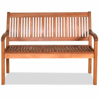 Costway Banco de Madera para 2 Personas con Respaldo Curvo y Reposabrazos Amplios para Patio Veranda Piscina Balcón 126 x 63 x 91 cm