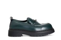 mocasin de mujer en simil piel cepillada green