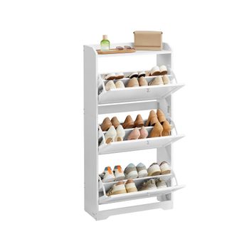 Mueble Zapatero 3 Compartimientos, Blanco Nube / 24 x 60 x 121,2 cm