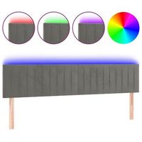 cabecero accesorio para dormir dormitorio mueble led 160 x 5 x 7888 cm tela terciopelo gris claro tdl0201360