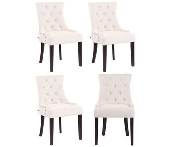 Juego de 4 sillas de comedor aberdeen en terciopelo crema 58x55x92 cm