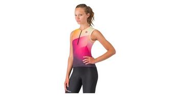 Camiseta de triatlon castelli speed 3 para mujer azul naranja