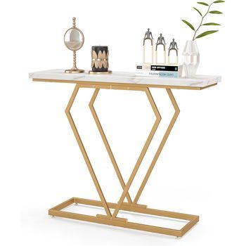 Mesa De Consola, Mueble Recibidor Para Sofá Estrecha Para Entrada Costway 100 X 30 X 80 Cm