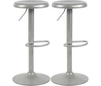 Juego de 2 taburetes de bar williston metal plateado 38.5x38.5x58 cm
