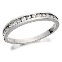 platinum diamond half eternity ring - 13ct - d0810-j