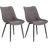 2 sillas de comedor de polipiel  metal - gris oscuro
