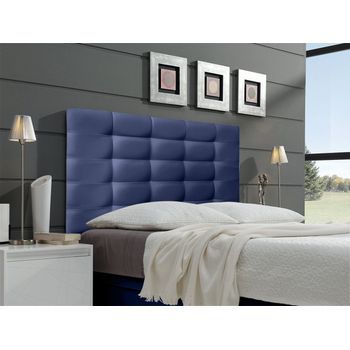Cabecero Cama Montana Largo Tapizado Polipiel Primera Calidad Largo Azul 150x125 Cm