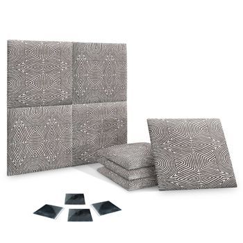Dhome Juego De 8 Paneles Tapizados De Tela De Lujo Pack Autoadhesivos Para Pared Acústicos Absorbentes Protección (tribal, 60x40cm, X8)