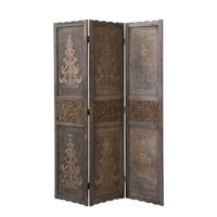 biombo de madera marron de 3 cuerpos de alta calidad 170x120 cm plegable par06077