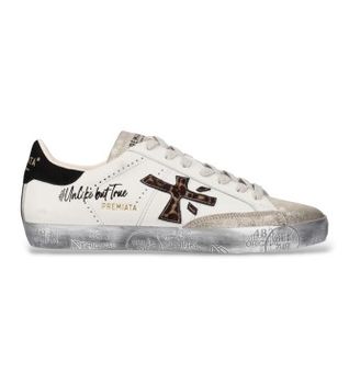 Premiata para mujer. STEVEND Zapatillas de Piel Stevend blanco (39), Plano, Cordones, Casual