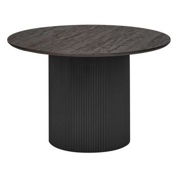 Mesa Minimalista Con Tablero Redondo ⌀ 120 Cm Negra Sheho