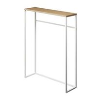 consola de entrada de metal y madera blanca - l60 cm