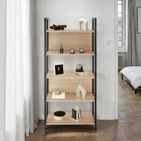estanteria industrial 4 baldas 2 paredes 62x24x1655 cm madera clara