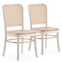 pack 2 sillas color blanco washroble ratan natural