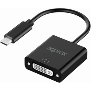 Adaptador de cable de vídeo Approx APPC51 USB-C a DVI 1080p 13 cm Negro