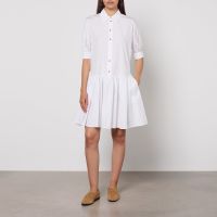 max mara studio caronte cotton-poplin dress - uk 10
