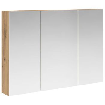 Armario Con Espejo De Baño | Mueble De Baño Roble Artesanal 100 X 14,5 X 70 Cm