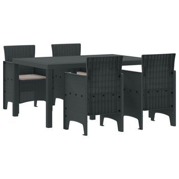 Conjunto De Comedor De Jardín 5 Uds. Antracita Ratan Polt Vidaxl