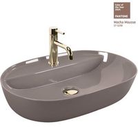 lavabo sobre encimera rea aura 61 shiny beige