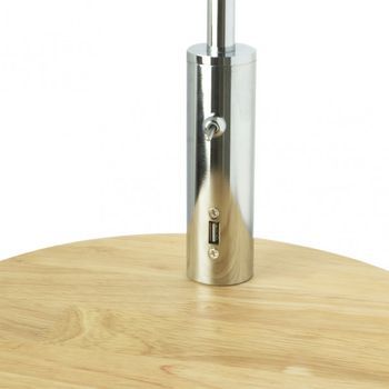 Fabrilamp Pie De Salon Sirio C Mesa Y Conex Usb 1xe27 Cromo C Pant Blanca