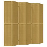 biombo separador de 6 paneles madera maciza paulownia marron vidaxl