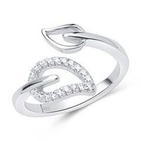 elegante anillo de plata 925 con diseno de hoja abierta