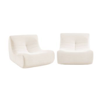 Sofá Envasado Al Vacío Modular De Pana, 2 Plazas, Crema