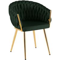 silla de comedor molise terciopelo dorado verde 57x58x80 cm clp