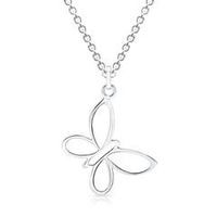 cadena de plata 925 con colgante de mariposa