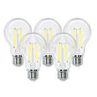 aigostar bombilla led e27 vintage 6w equivalente a 54w blanco fria 6500k transparente bombillas a60 led 700 lumen no regulable 5 unidades