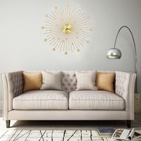 reloj de pared  reloj mural de metal dorado 70 cm cfw168141 cfw38136