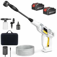 limpiadora de alta presion inalambrica 970 psi con 2 baterias 4000 mah hidrolimpiadora portatil con boquilla 6 en 1 boquilla universal y boquilla de espuma 2 modos de presion manguera y accesorios