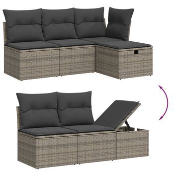 Conjunto De Sofás De Patio (con Cojines, Juego De 10 Piezas)