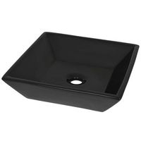lavabo cuadrado de ceramica negro 415x415x12 cm vidaxl