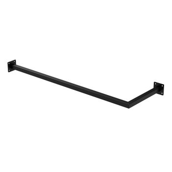 Perchero de pared 90 x 30 cm acero negro, en forma de L, hasta 50kg
