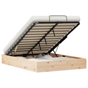 Estructura De Cama Ottoman Con Almacenamiento Natural Vidaxl