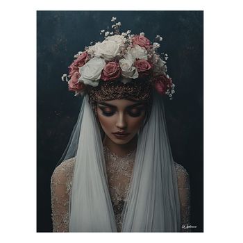 Cuadro mujer con flores alu dibond 60x80