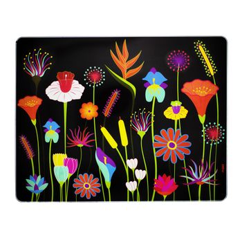 Tabla de cortar de cristal  negro vidrio templado  32 x 25 x 1 cm