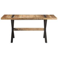 mesa de comedor  mesa de cocina de madera de mango rugosa 160x80x76 cm