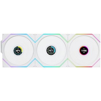 Lian Li UNI FAN TL 120 Wireless LCD Pack Triple Ventilador Suplementario 120mm Blanco