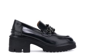 mocasines de piel cepillada con accesorio black