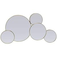 espejo decorativo de pared diseno circulos dorados 635x15x38cm